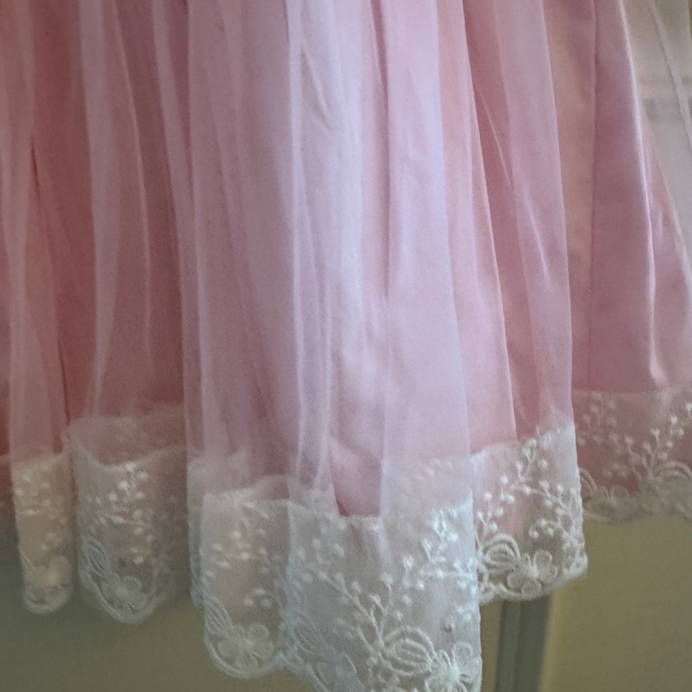 NEW Toddlers Pink Lace Trimmed Dress, Vintage inspired - Picture 2 of 6